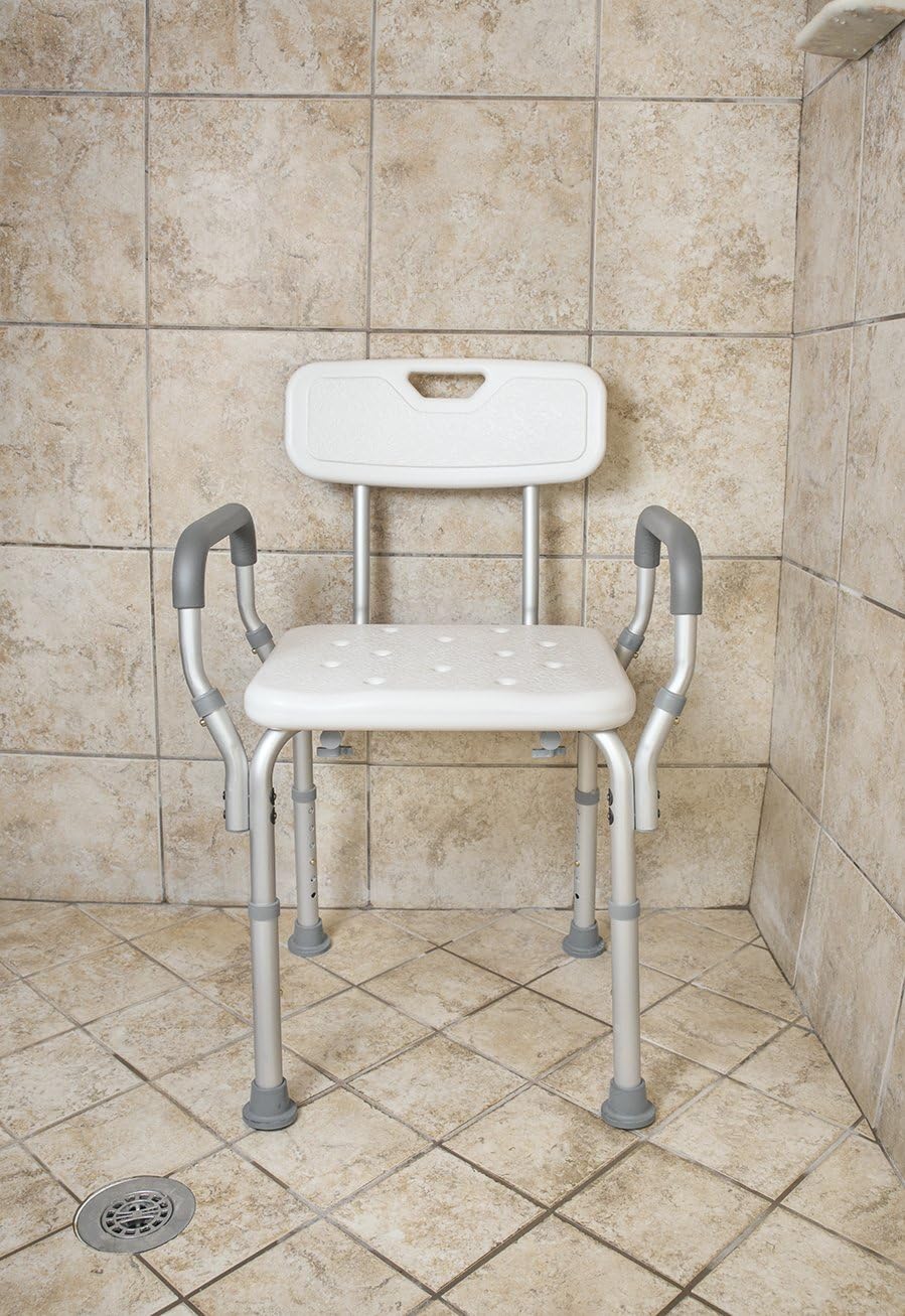 Essential Medical Supply Shower and Bath Bench with Arms and Back: Health & Personal Care