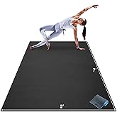 Gorilla Mats Large Yoga Mat – 6'x4', 7'x5' (8mm) Extra Thick & Wide Non-Slip Exercise Mat for Home Gym Flooring – Ultra Comfortable Workout Floor Mat for Barefoot Fitness, Anti Fatigue, Stretching