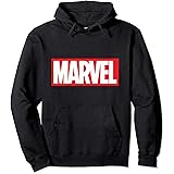 Marvel Classic Distressed Logo Hooded Sweatshirt Pullover Hoodie