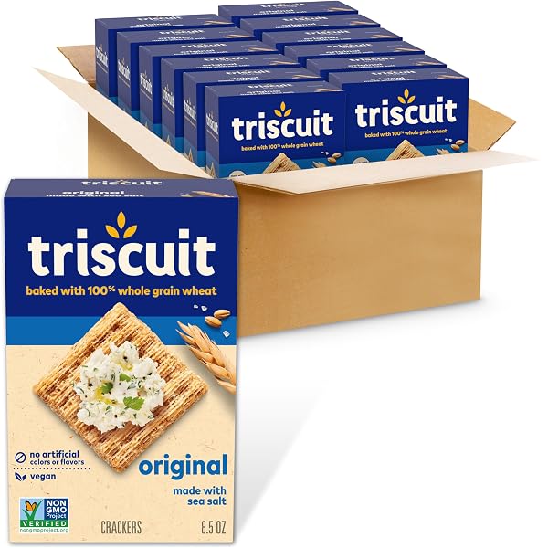 TRISCUIT ORIGINAL WHOLE GRAIN WHEAT CRACKERS, VEGAN CRACKERS,...