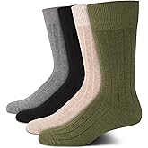 Calvin Klein Mens Dress Socks - 4 Pack Soft Cotton Blend Crew Length Work Socks for Men for Casual Business & Formal Wear