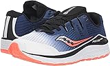 Saucony Boys' Ride ISO Sneaker, White/Blue/Vizi