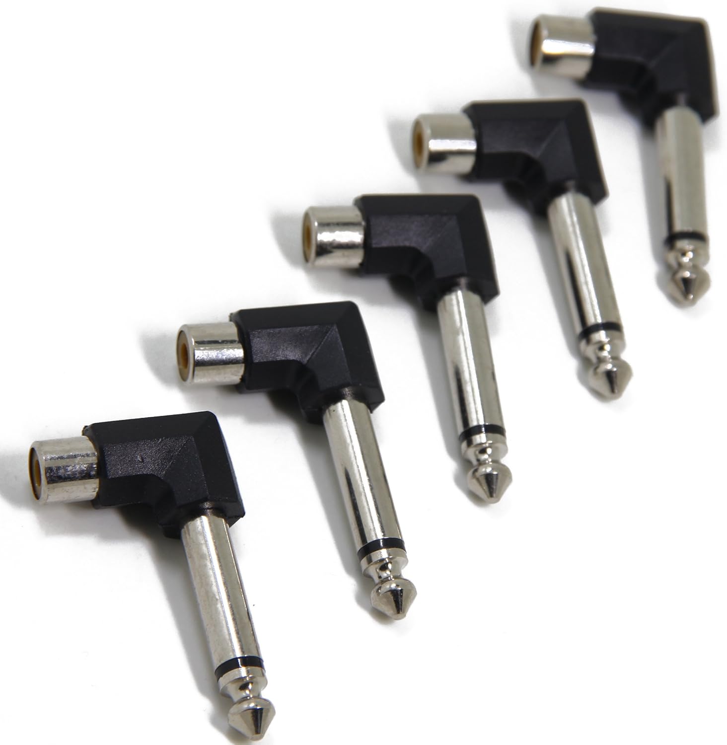 Ancable 5Pack Right Angle 1/4″ Headphone Jack to RCA Adapter for DJ