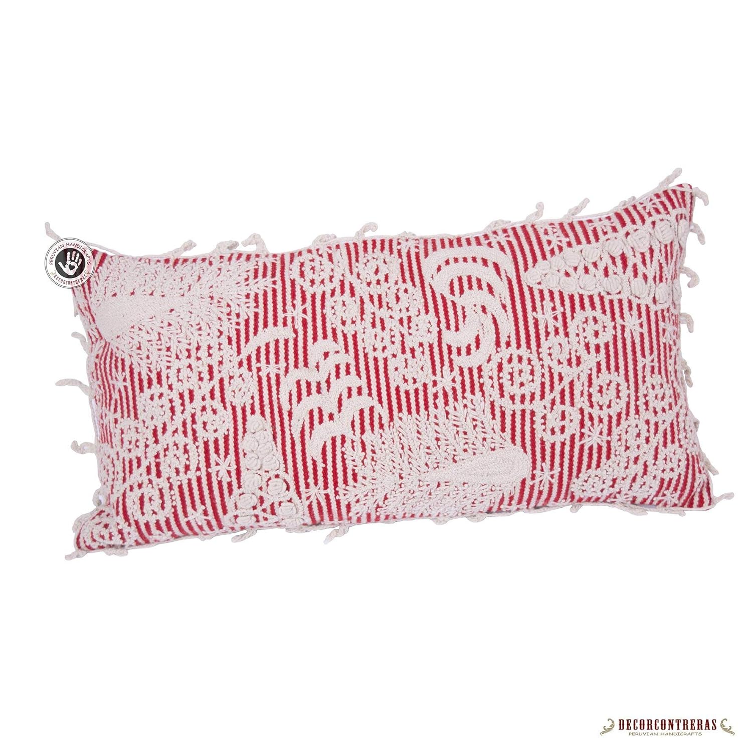 Amazon Com Wool Embroidered Body Pillow Cover 27 X14 Peruvian
