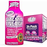 Vitamin Energy Mood+ Extra Strength Energy Shot Tropical Berry 24 Pack, 260mg Natural Caffeine, B-Vitamins, Rhodiola, Chamomile, Mood & Energy Support, Zero Sugar, Gluten-Free, Vegan, 1.93 fl oz