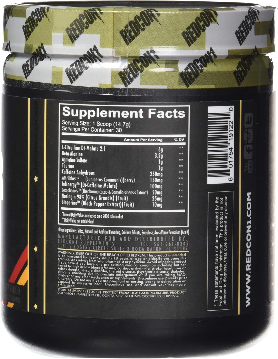 Redcon1 Total War - Pre Workout, 30 Servings, (Tigers Blood) Boost Energy, Increase Endurance and Focus, Beta-Alanine, 350mg Caffeine, Citrulline Malate, Nitric Oxide Booster - Keto Friendly: Health & Personal Care