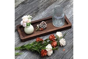Hatway Wooden Decorative Tray Candle Holder Long Wood Tray Home Decor,Centerpieces Plates for Table centerpieces for CoffeeTable,Christmas Decor