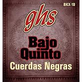 GHS Strings - GHS Bajo Quinto "Cuerdas Negras" Black Coated Stainless Steel Strings - Bajo Quinto Strings - (BKX-10 SET)