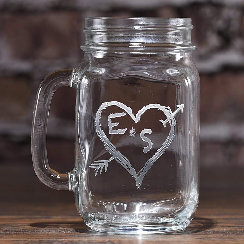 Wedding Mason Jar Mugs, Wedding Gift Ideas, Engraved Favors