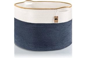 Little Hippo Baskets XXXL Large Cotton Rope Basket 22"x22"x14" Storage Woven Blanket Organizer for Living Room Organizing, Baby Gift, Kids Toy Storage