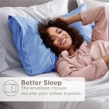 Bedsure Satin Pillowcase for Hair Allure Blue 2 Pack Queen Standard 50x75 view 5