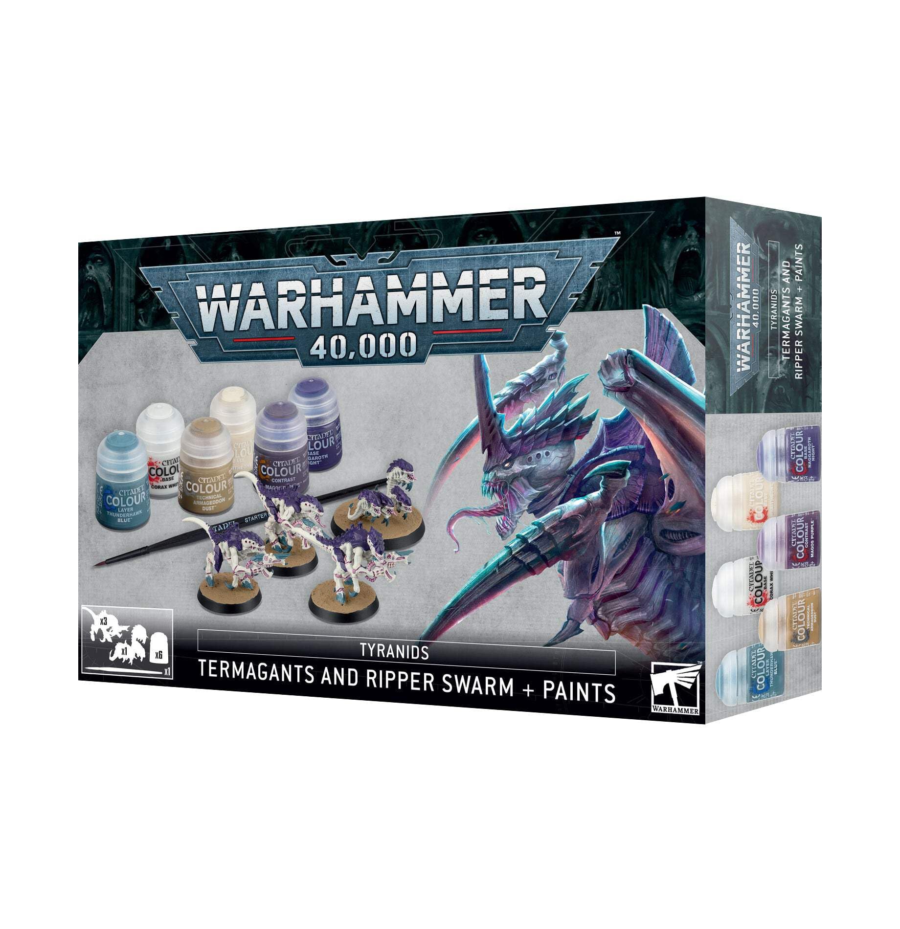 Games Workshop - Warhammer 40,000 - Tyranid: Termangants and Ripper Swarm + Paints Set