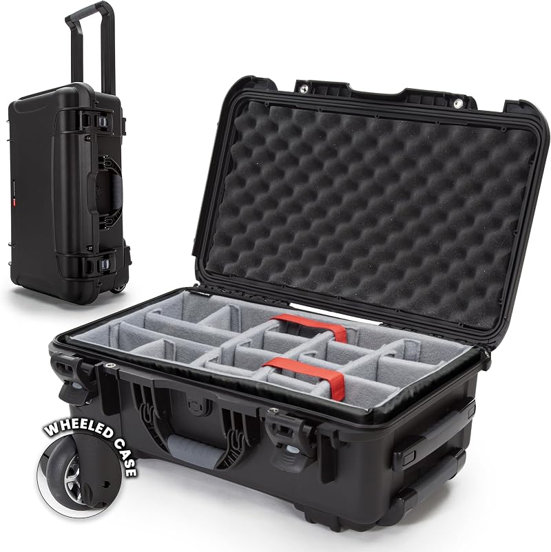 Nanuk 935 Waterproof Carry-On Hard Case with Wheels and Padded Divider - Black