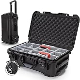 NANUK 935 Hard Case with Padded Divider – Waterproof Equipment Case with Wheels, 22” x 14” x 9” – Dustproof and Impact Resistant, Airline Carry-On Approved – Black