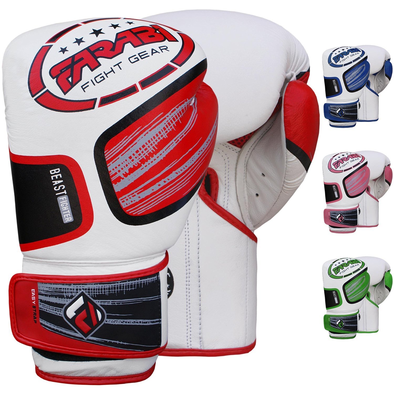 FARABI Boxing Gloves Beast Fighter Series Fight Gloves MMA, Cage Fight, Muay Thai Training Sparring (Red, 10-oz)