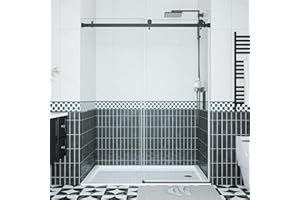 ELITEEDGE Shower Doors, Frameless Shower Door 56-60" W x 76" H, Sliding Glass with 1/4" (6mm) Clear Tempered Glass for Bathroom