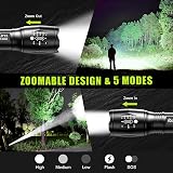 REHKITTZ 2000 Lumen LED Torch (2 Pack) Super Bright, 5 Modes, Focus Zoom view 5