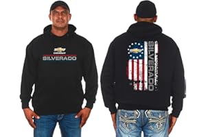 JH DESIGN GROUP Men's Chevy Silverado Distressed Logos 2-Sided Pullover Hoodie