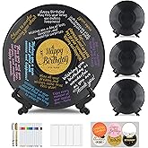 BFZMSLY 4 Pcs Retro Vinyl Record Guest Book for Party, Sign-in Board with 14 Pens & 6 Decorative Stickers, Birthday, Graduation, Retirement Guest Book Decor