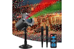 LOISVI Christmas Projector Lights Outdoor, Waterproof Christmas Decorations Led Lights Projector with Remote Control Timer Indoor Firefly Light for Xmas Yard Garden Holiday Party Home Decor Landscape Patio