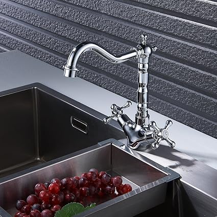 Amazon Interlink キッチン用混合栓 シングルレバー ダブルハンドル