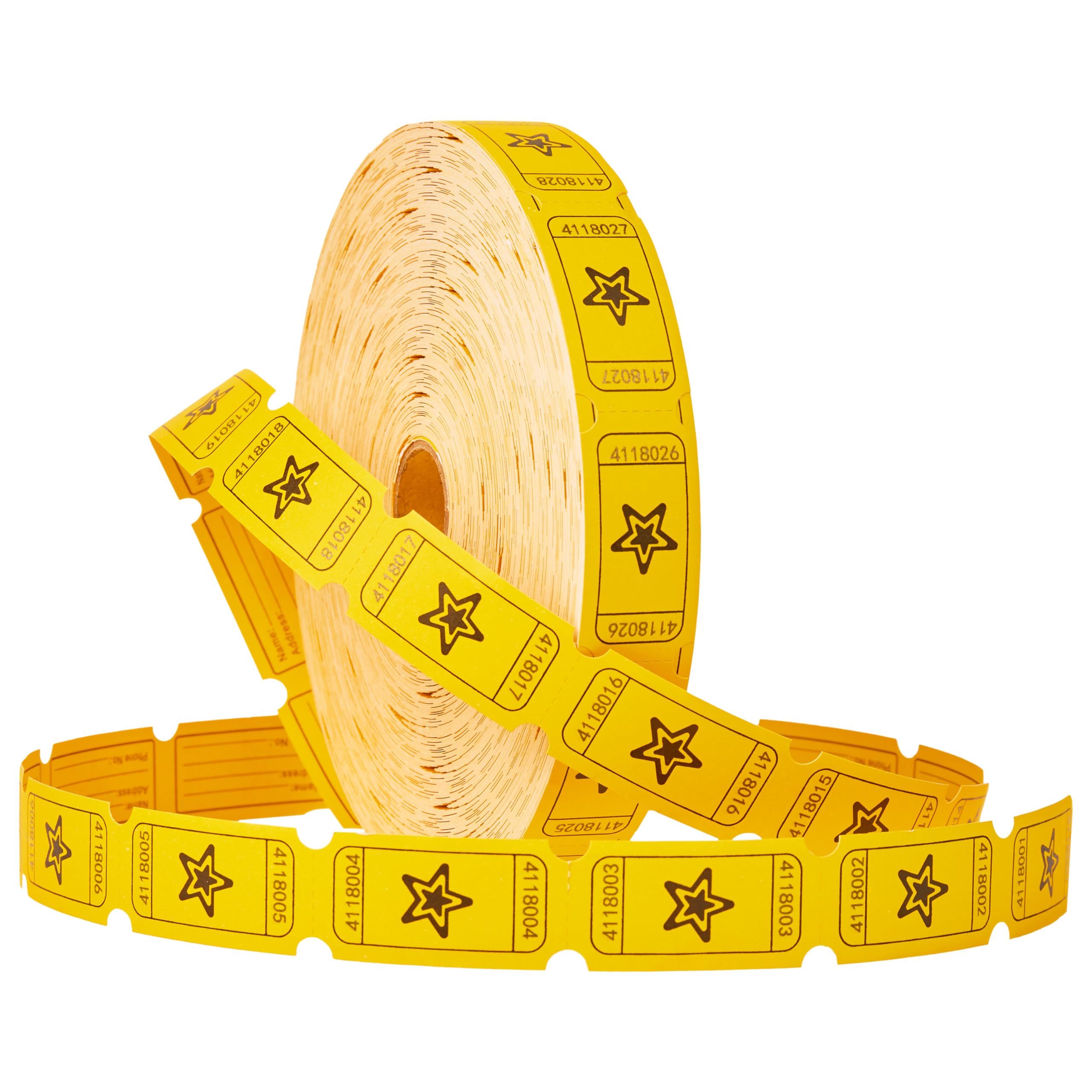 KreativeKraft Bingo Game Set or Accessories for Teens & Adults, Raffle Tickets, Tear Dabbers, Markers, Books, Counters, Fun Family Game Activity Idea (Yellow Raffle)