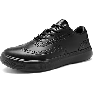 Men's Orthopedic Business Leather Dress Shoes: Comfortable Arch Support Plantar Fasciitis Formal Oxford, Casual Orthotic Flat