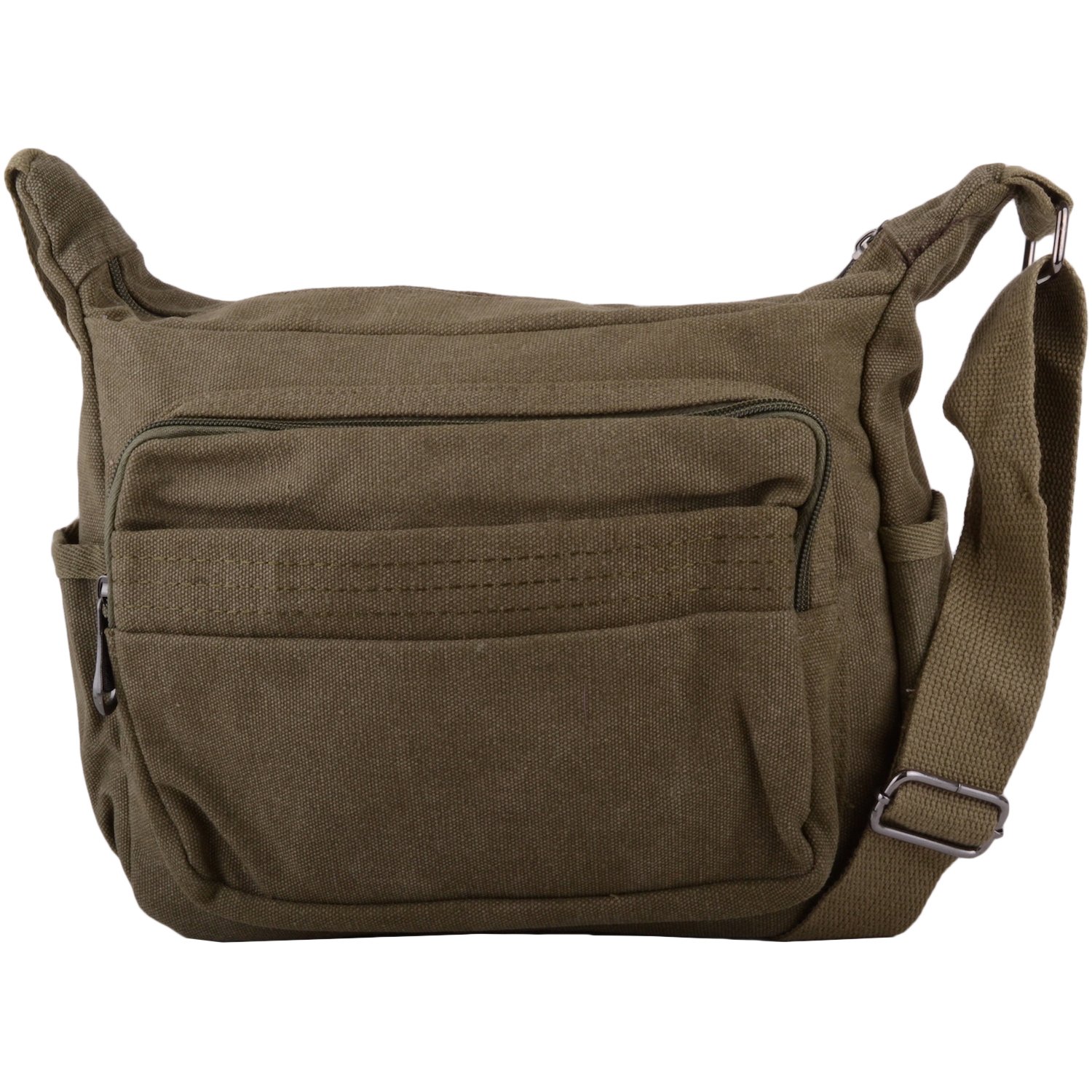 WYE LEATHER Womens/Mens Canvas Work/Travel/Holiday Shoulder/Small Messenger Bag - Green