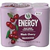 V8 Energy Black Cherry Energy Drink, 8 fl oz Can (6 Pack)