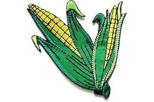 NIPITSHOP VEGETABLE PATCH Nipitshop Patches Yellow Corn Farm Iron Sew On Embroidered Patch Badge Transfer Kids Clothing Cartoon for adorning Your Jeans Hats Bags Jackets Shirts or Gift Set