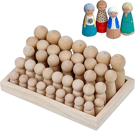 Amazon.com: Wooden Peg Dolls Unfinished 