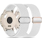 Laband 22mm Braided Stretchy Nylon Watch Band Compatible With Garmin Vivoactive 4/Venu 2/Venu 3/venu 4 45mm/Forerunner 570 47mm/265/255 Music,Quick Release Loop Elastic Soft Strap Replacement Women