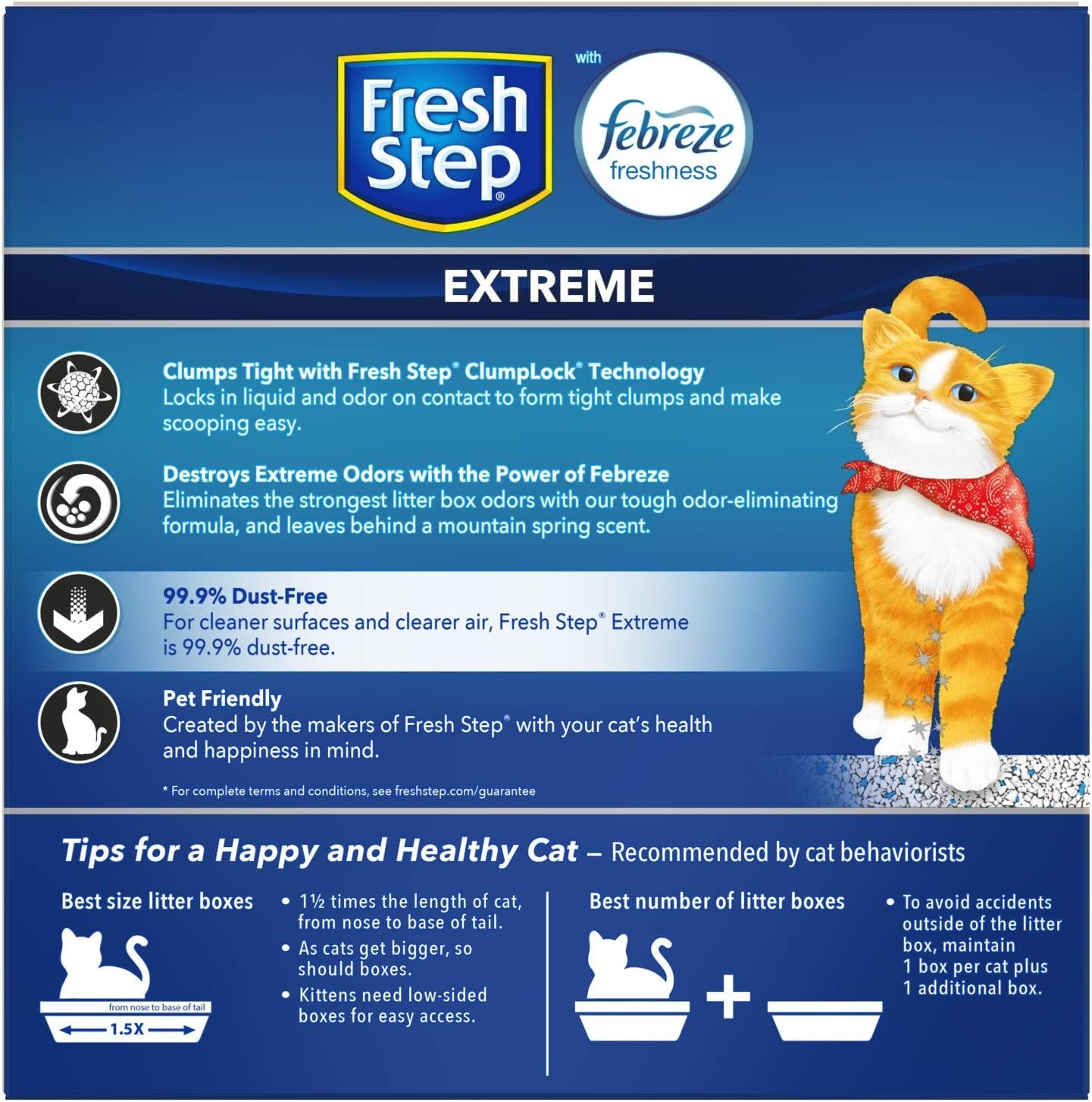 Fresh Step Extreme Scented Litter with The Power of Febreze, Clumping Cat Litter – Mountain Spring, 14 lb, Grey : Pet Supplies