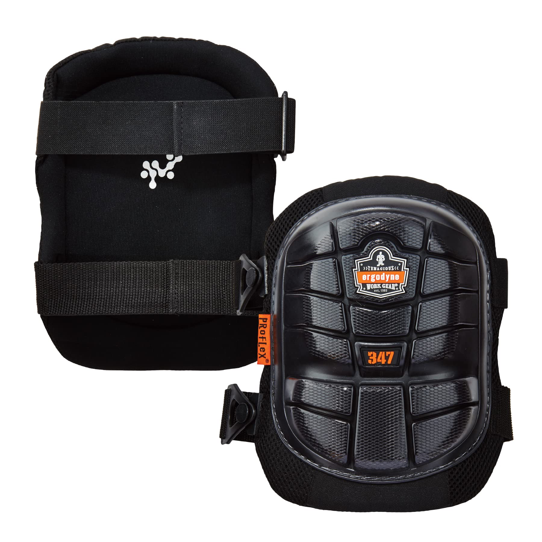 347 Black Long Cap Lightweight Gel Knee Pads