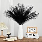 U-LIAN 36PCS Black Faux Pampas Grass 21.7