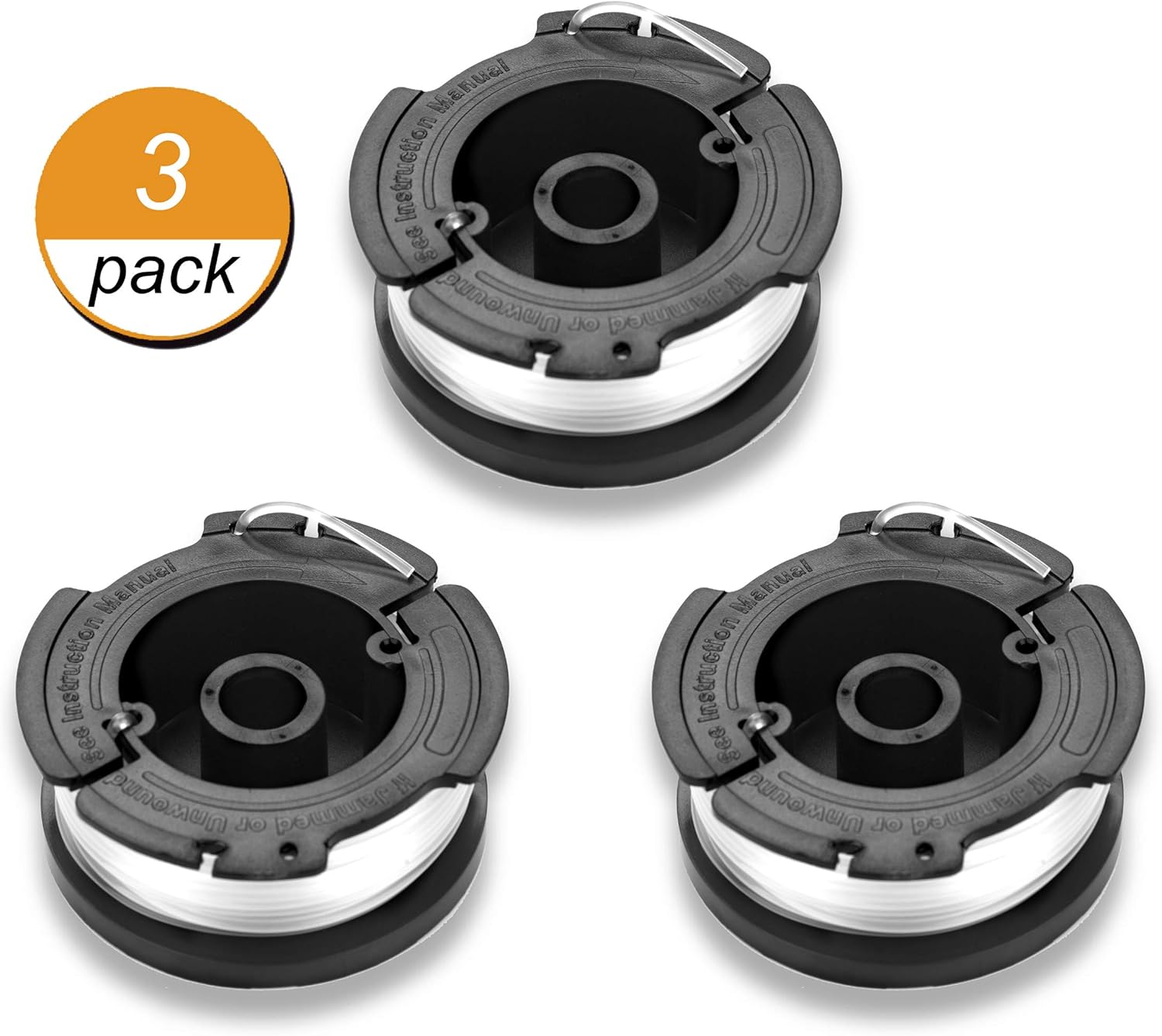 AF-100 Replacement Spool, Trimmer String 30 Feet, Compatible with Black + Decker Models - 3 Pack - : Garden & Outdoor