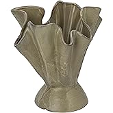 Bloomingville Stoneware Ruffled Vase, Sage