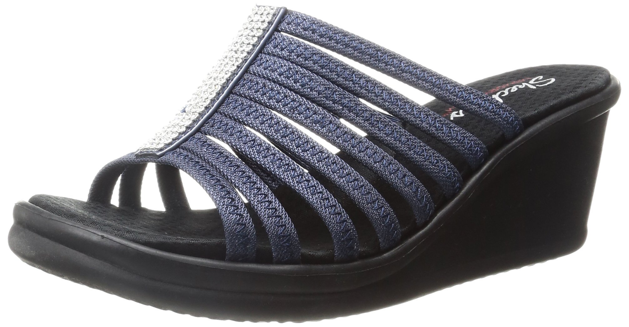 Galleon Skechers Cali Women's Rumblers Hot Shot Wedge Sandal, Navy