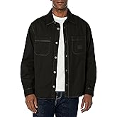 HUGO Men's Solid Cotton Patch Logo Over Shirt