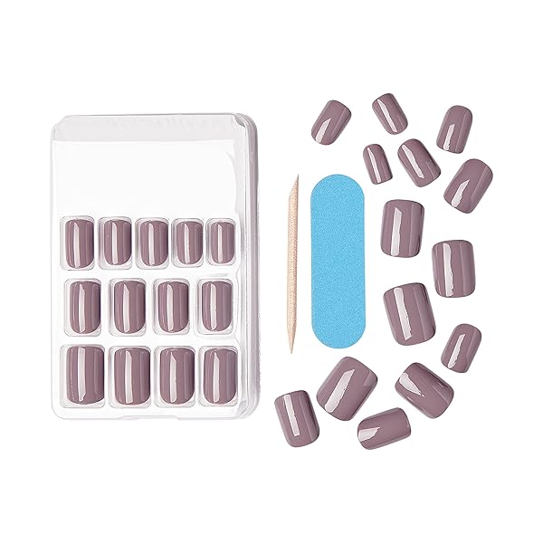 KISS GEL FANTASY READY-TO-WEAR FAKE NAILS, SHORT, SQUARE – TEMPORARY FEELS, SMUDGE PROOF, WATERPROOF, NO DRY TIME, DURABLE, FLEXIBLE, DIY MANICURE, SALON QUALITY, LONG LASTING | 28 COUNT