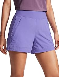 CRZ YOGA Women's Lightweight Mid Rise Hiking Shorts