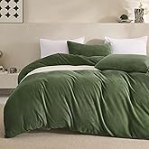 JELLYMONI Olive Green Velvet Duvet Cover Queen Size - 3 Piece Ultra Soft Plush Bedding Set, Luxury Fluffy Comforter Cover with Zipper Closure & 8 Corner Ties for Bedroom