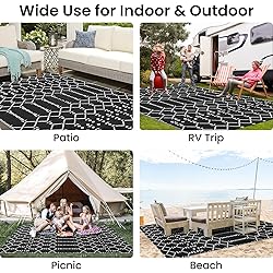 Smiry Outdoor Rug 5x8 ft, Waterproof Reversible