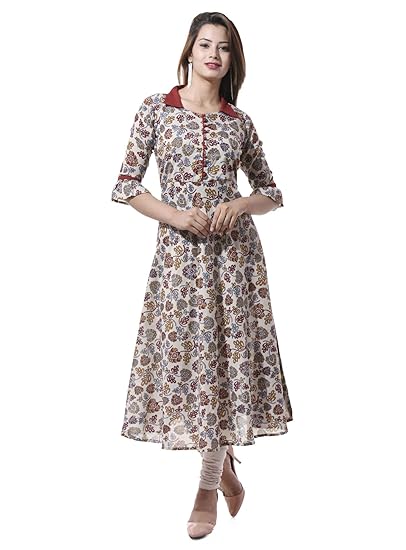 Women's Cotton Floral Print Anarkali Kurta