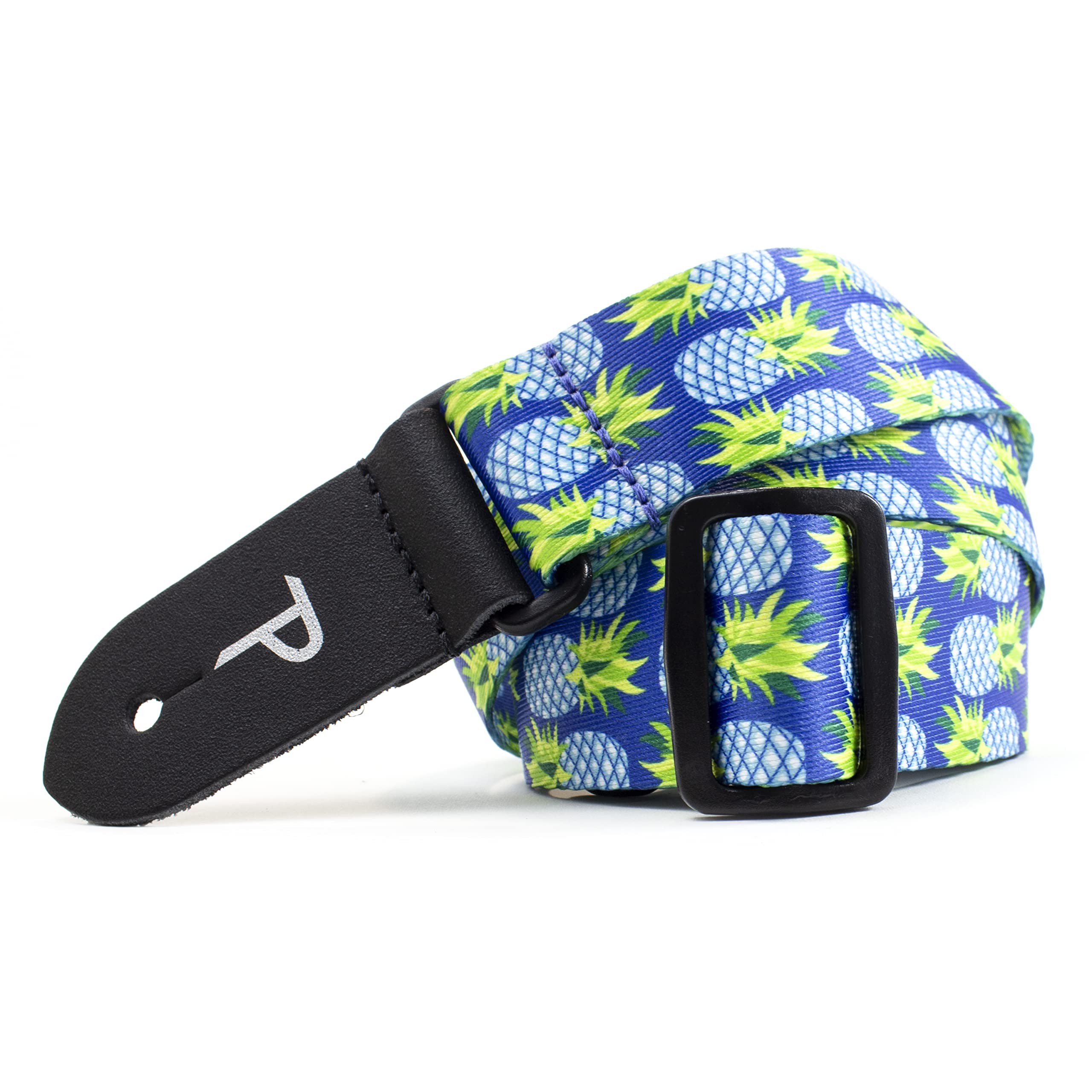 Perri's Leathers FWS15-7096 Nylon Ukulele Strap - 1.5", Turquoise Pineapples