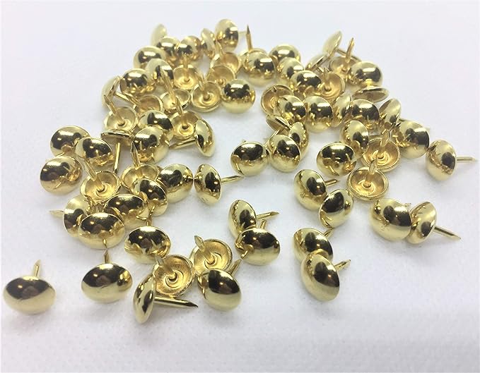 Upholstery Pins Pack of 75 Brass Plated Decorative Studs Tacks Nails