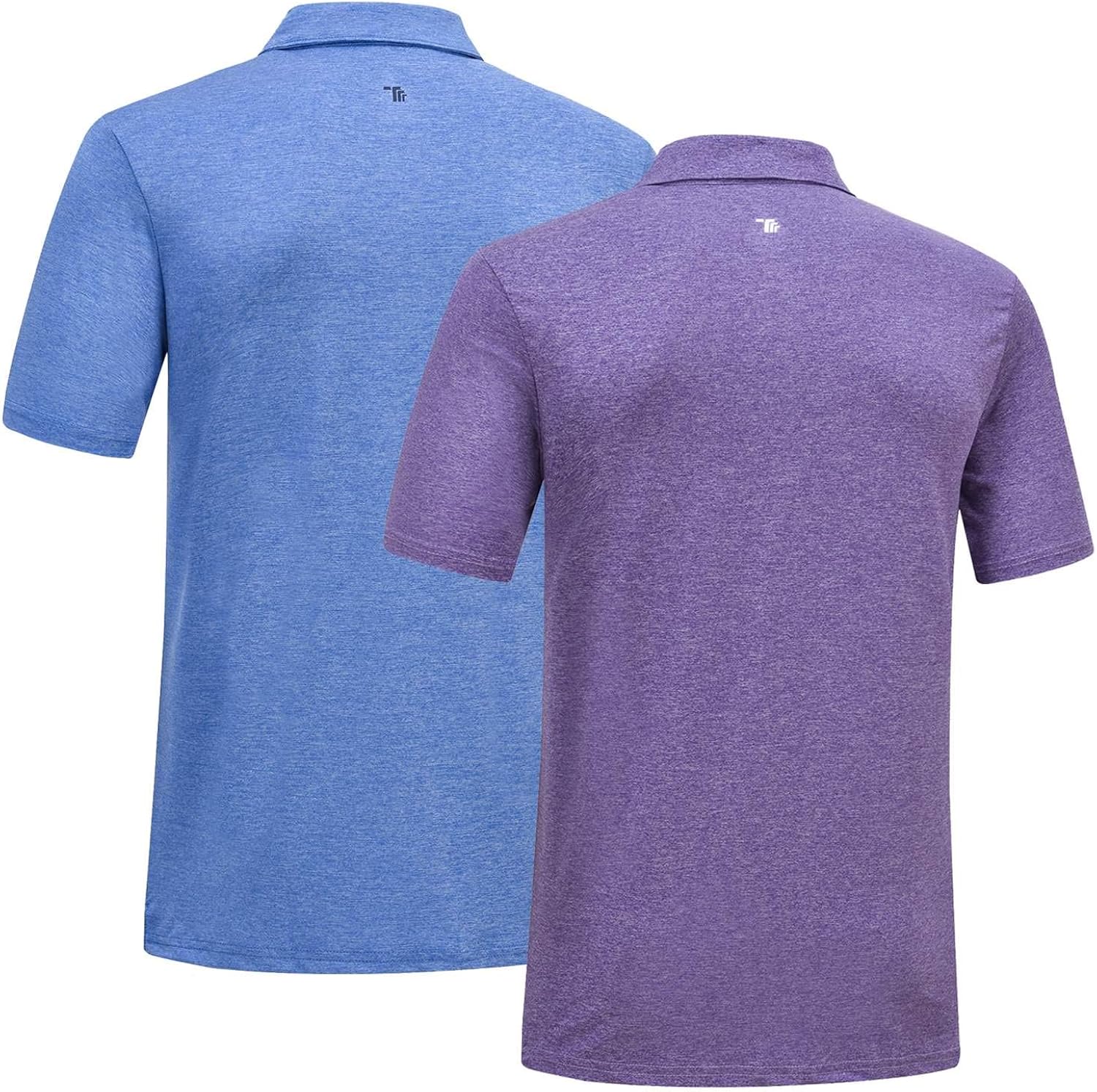 Rdruko Men's Polo Golf Shirts Quick Dry Moisture Wicking Running Training Casual Shirts 2 Pack at  Men’s Clothing store