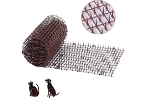Bynccea Cat Scat Mat with Spikes, Cat Repellent Mat Anti Cat Prickle Strips Network Digging Stopper Outdoor PP Plastic Cat Spike Mat（Black/Coffee