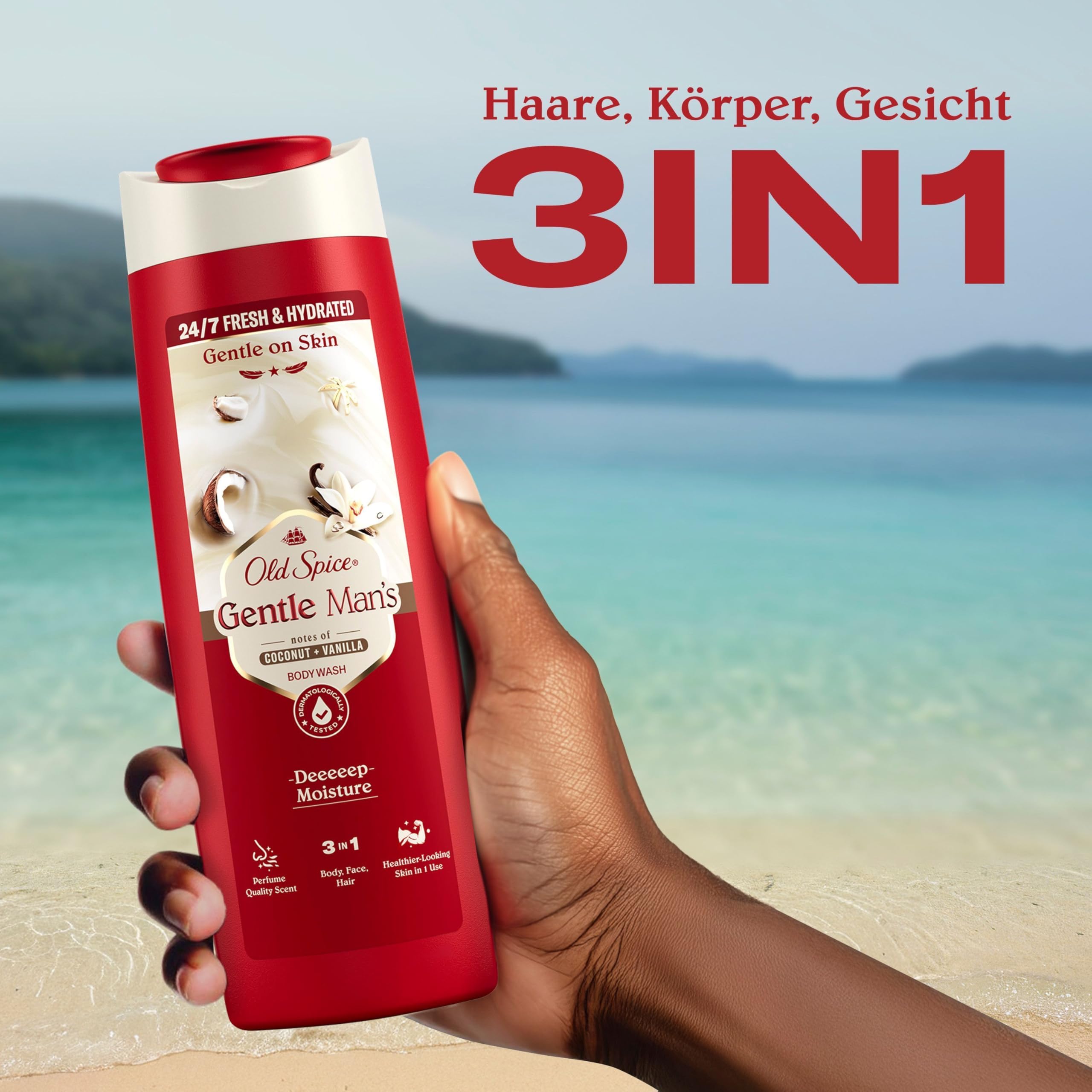 Old Spice Super Coconut + Vanilla 3-in-1 Duschgel & Shampoo Für Männer 800ml, Körper-Haar-Gesicht Reinigung, 24/7 Frische & Hydration*, Sanft Zur Haut, Duftqualität, *Frisch Bei Täglicher Anwendung 5