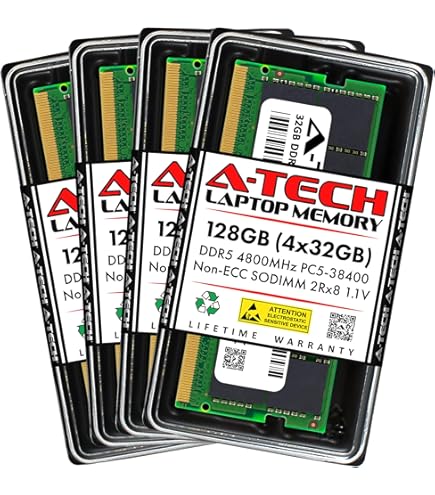 A-Tech 128GB (4x32GB) DDR4 3200 MHz SODIMM PC4-25600 (PC4-3200AA